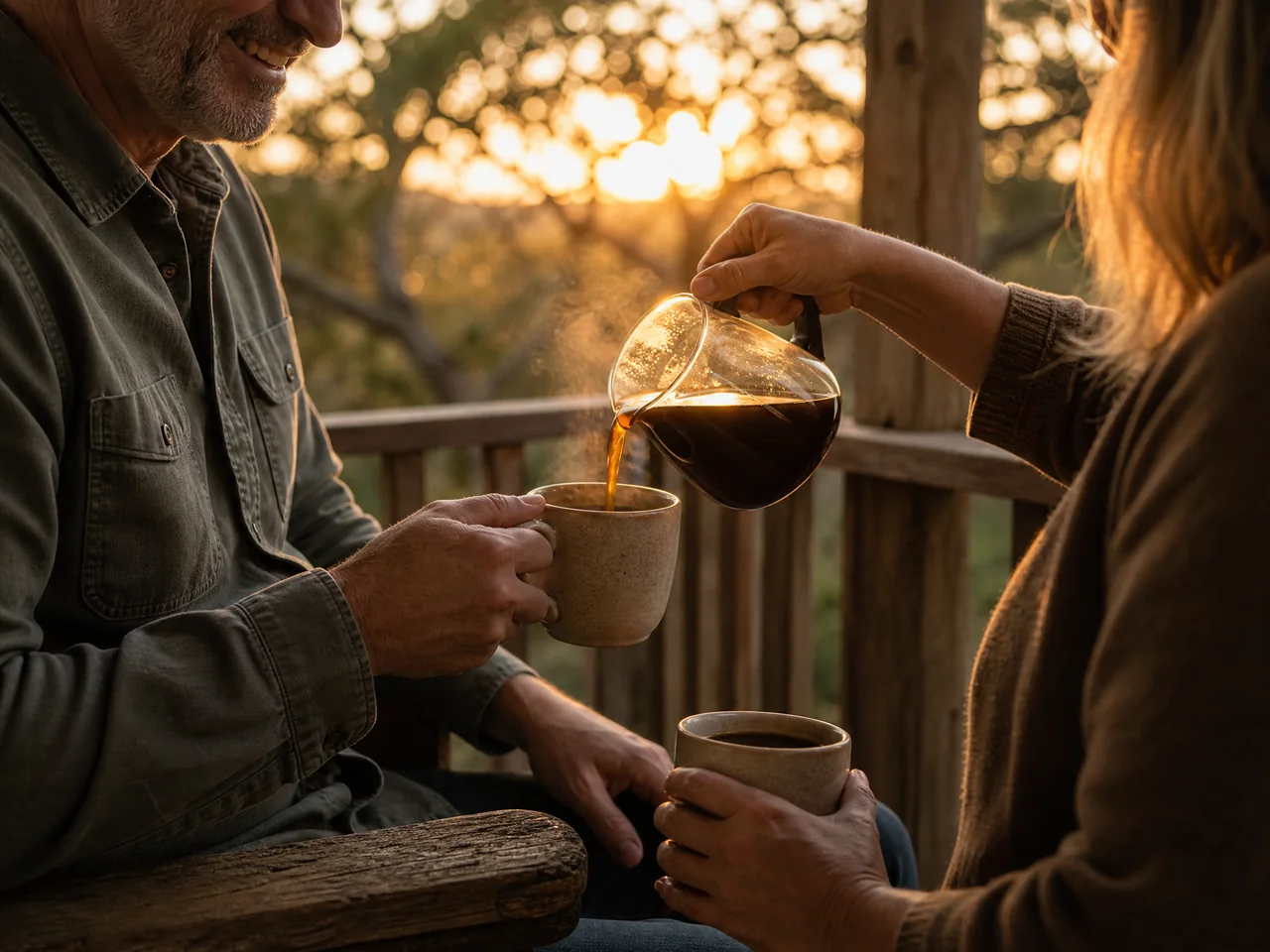 Morning coffee ritual